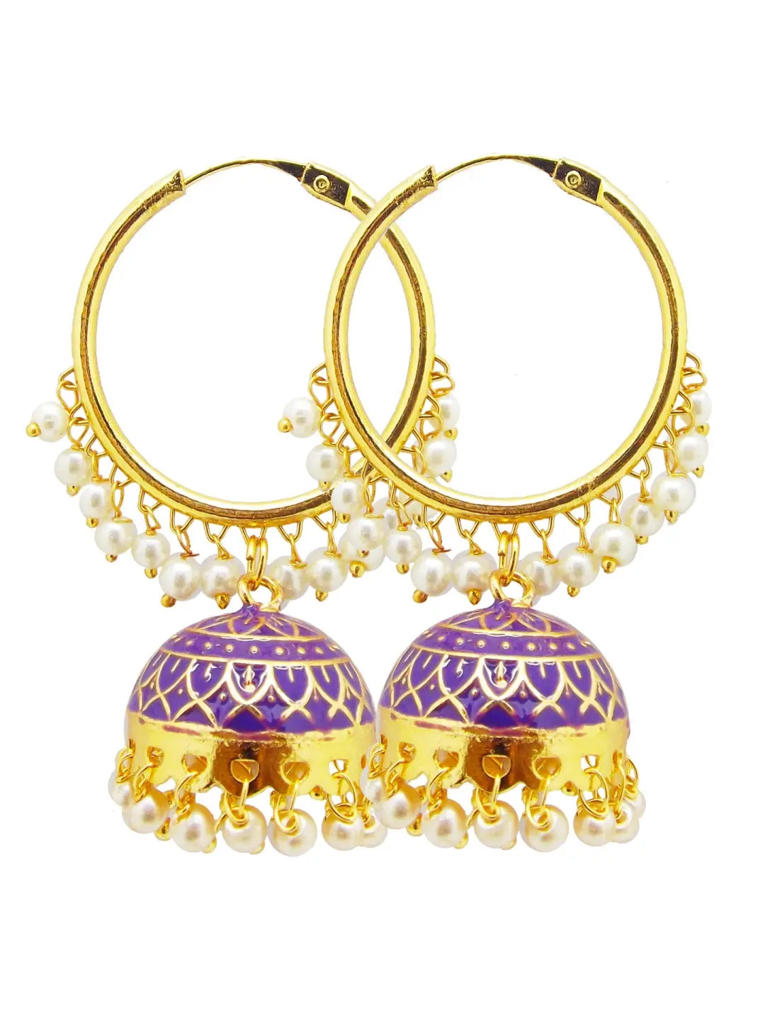 Pink & Purple Jhumka Earrings