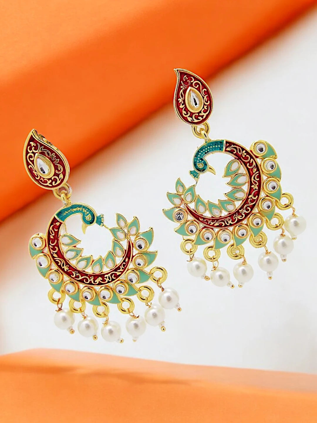 Peacock Chandbali Earrings