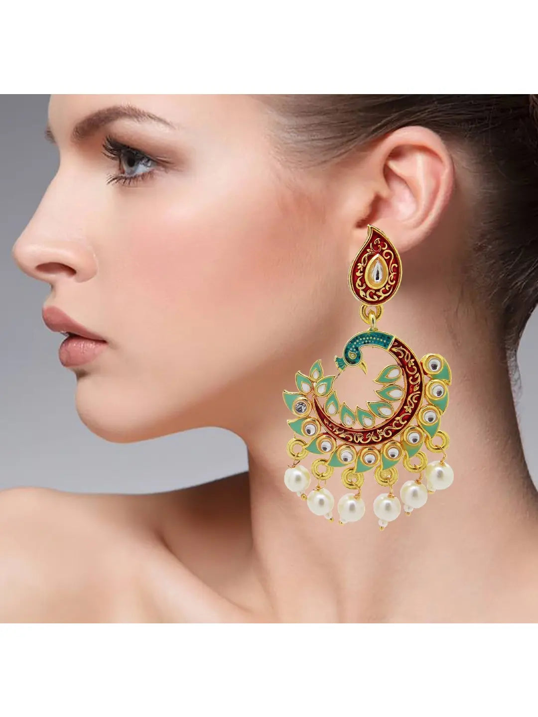 Peacock Chandbali Earrings