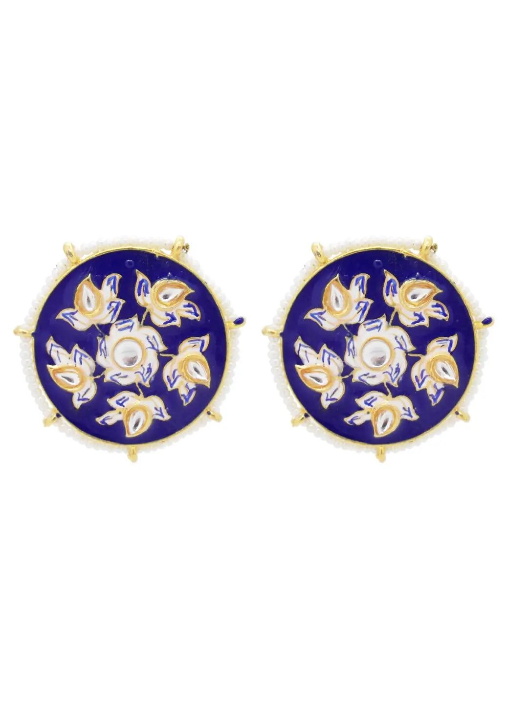 Blue Meenakari Stud Earrings