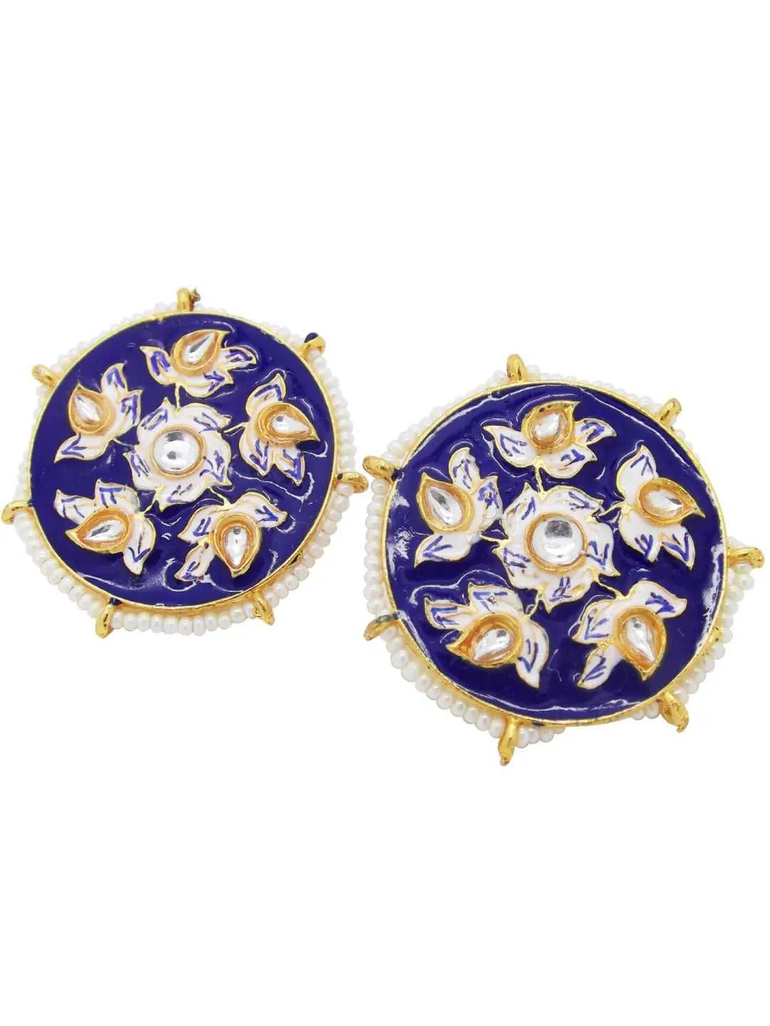 Blue Meenakari Stud Earrings
