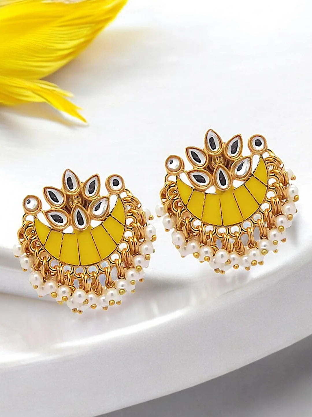 Gold Plated Yellow Chandbalis