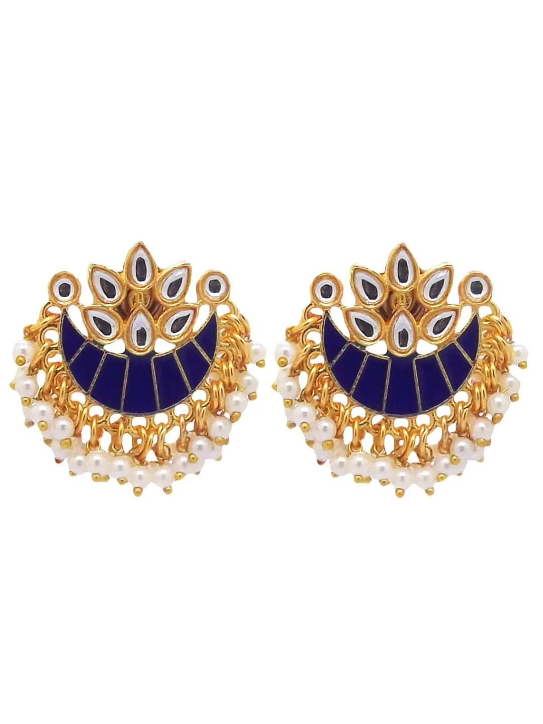 Gold Plated Royal Blue Chandbalis