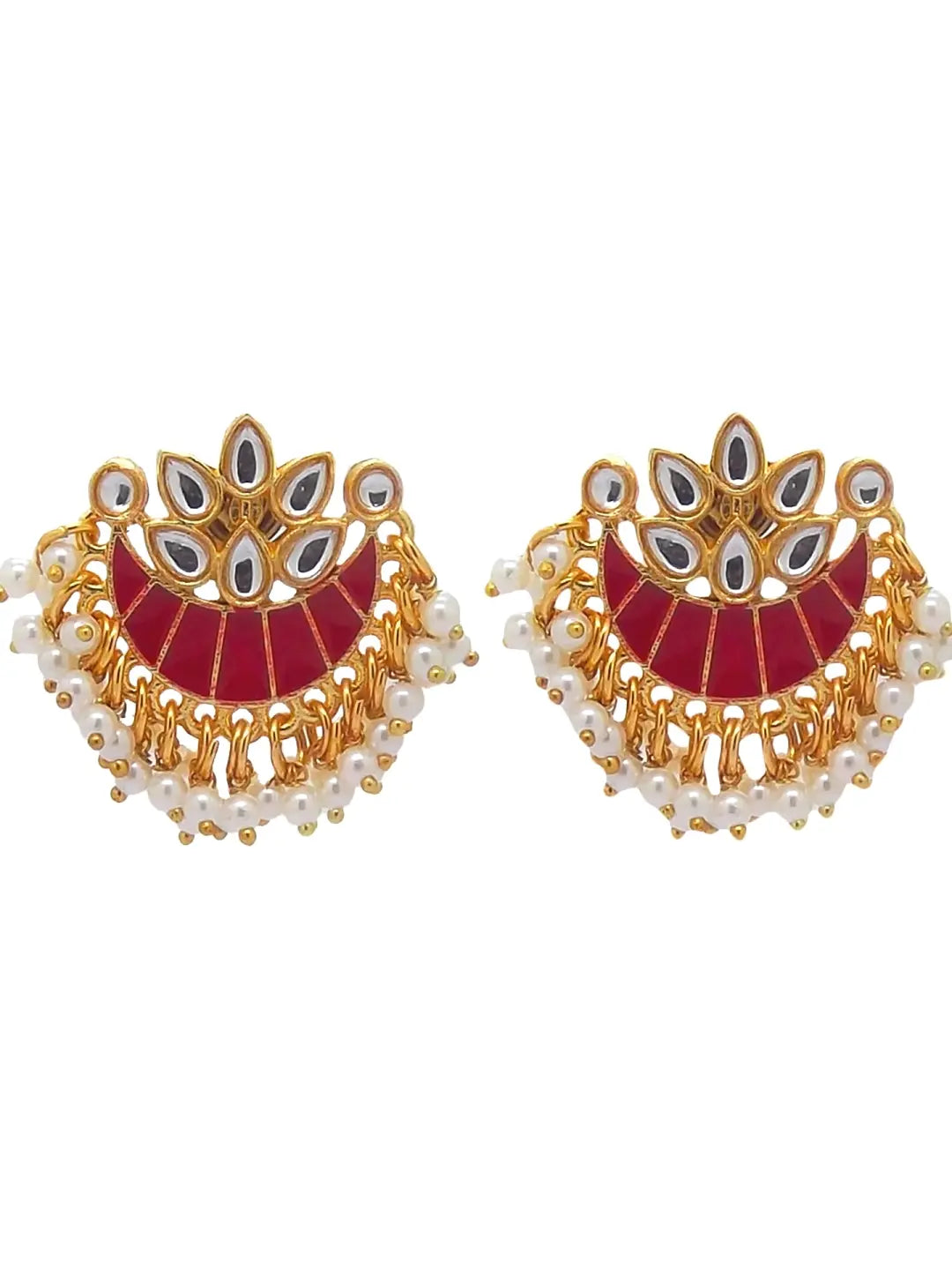 Gold Plated Red Chandbalis