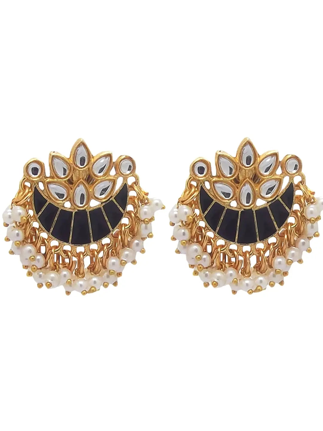Gold Plated Black Chandbalis