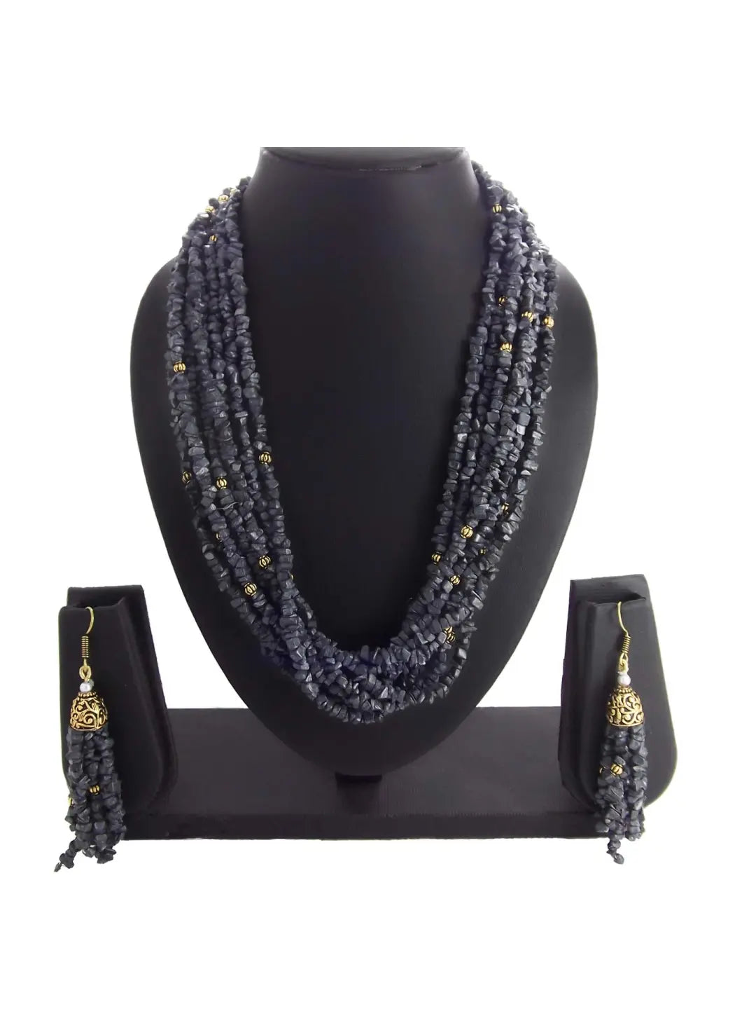 Black Stone Necklace Set