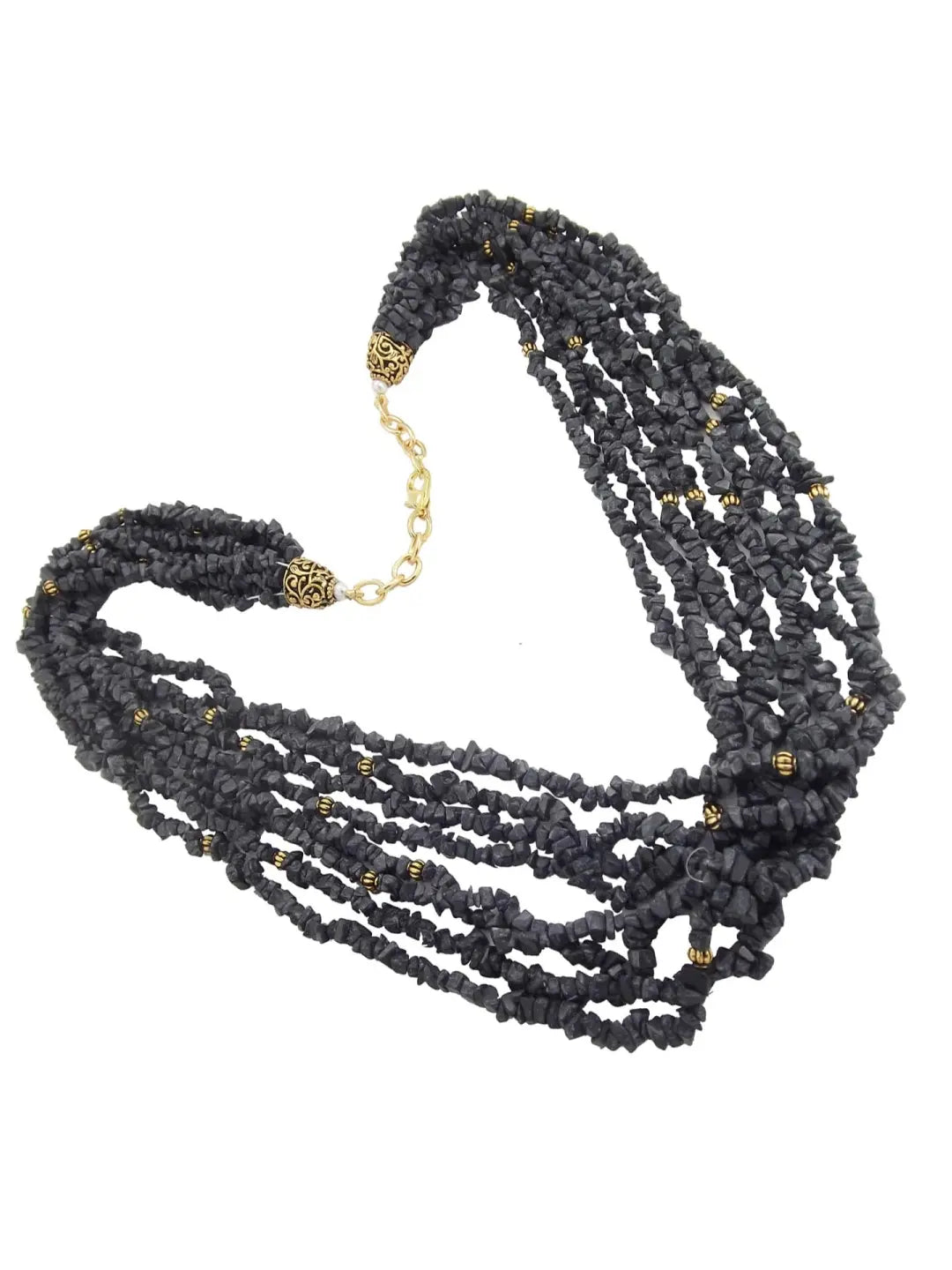 Black Stone Necklace Set