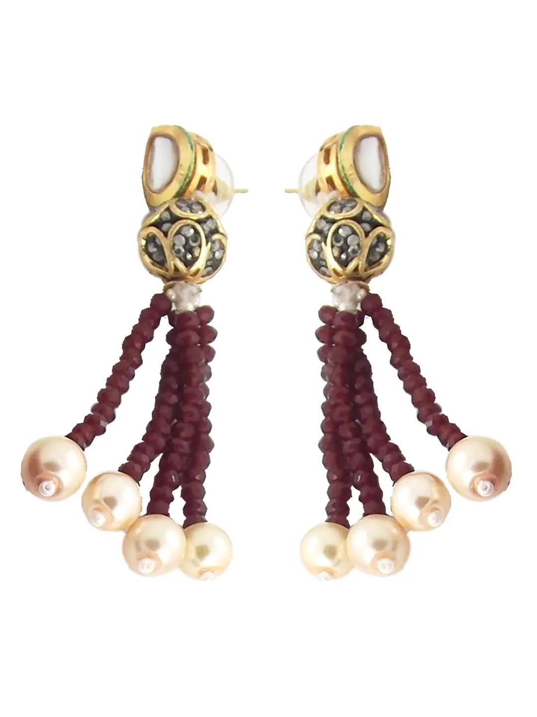 Maroon Beaded Jewellery Set