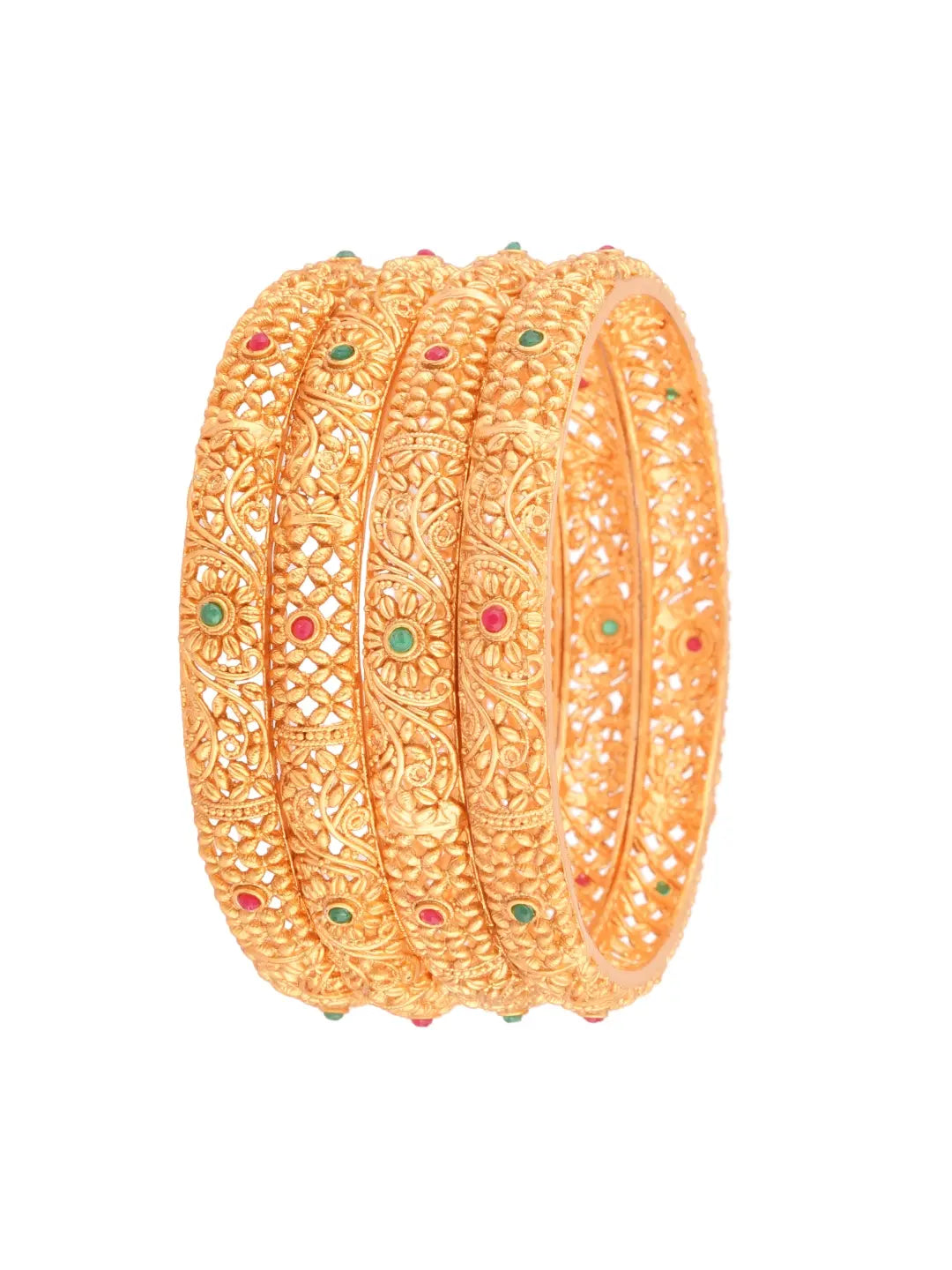 Gold Plated Jali Bangles