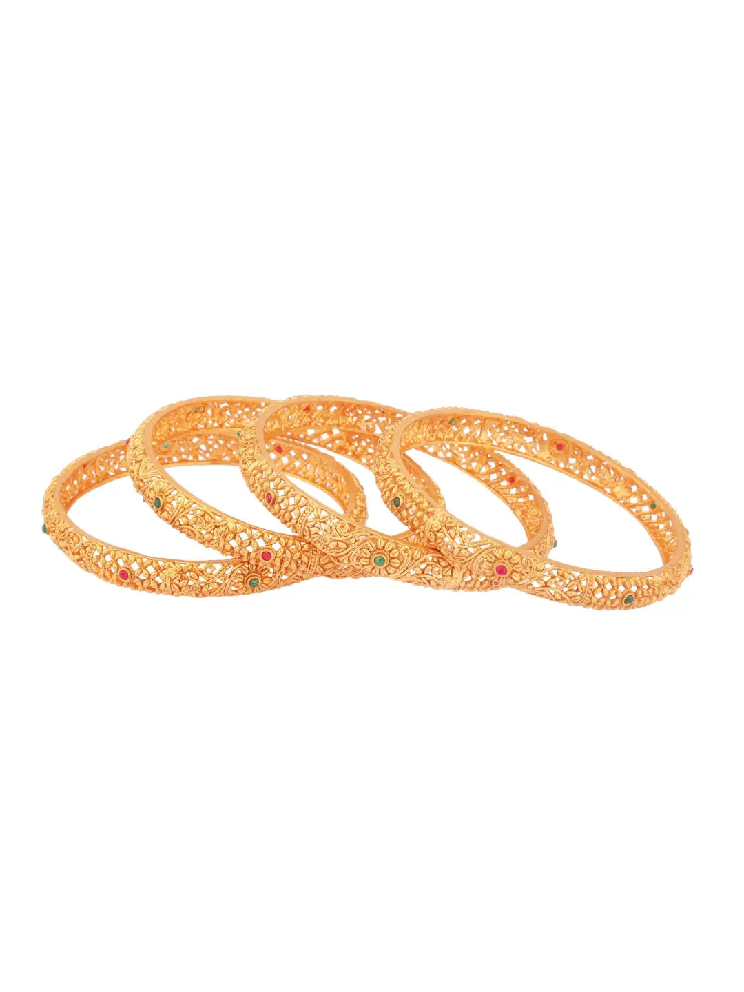 Gold Plated Jali Bangles