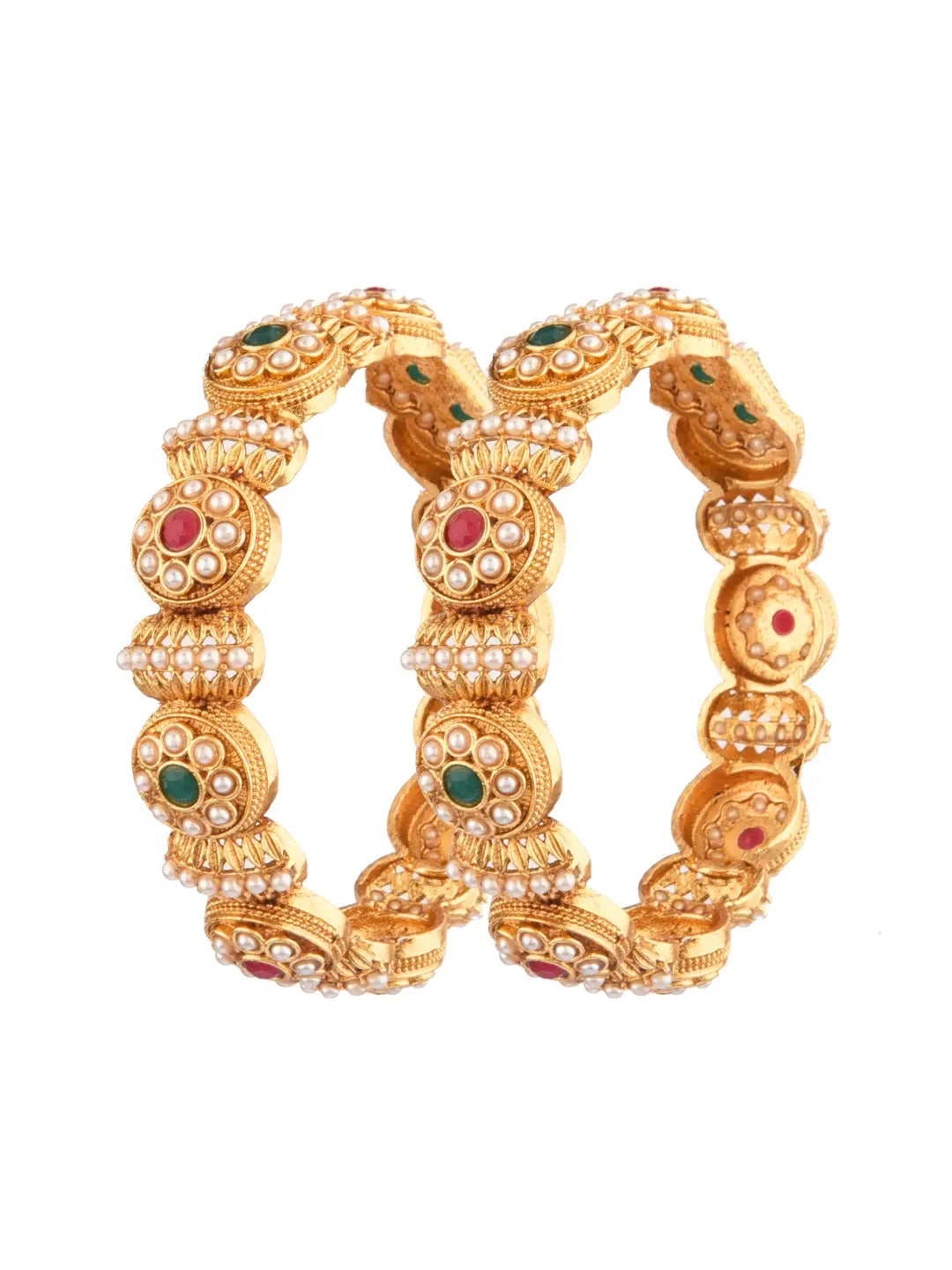 Gold Plated Pearl Bangles