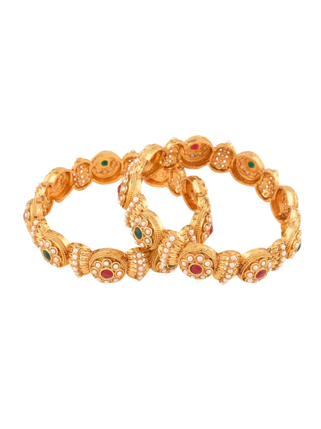 Gold Plated Pearl Bangles