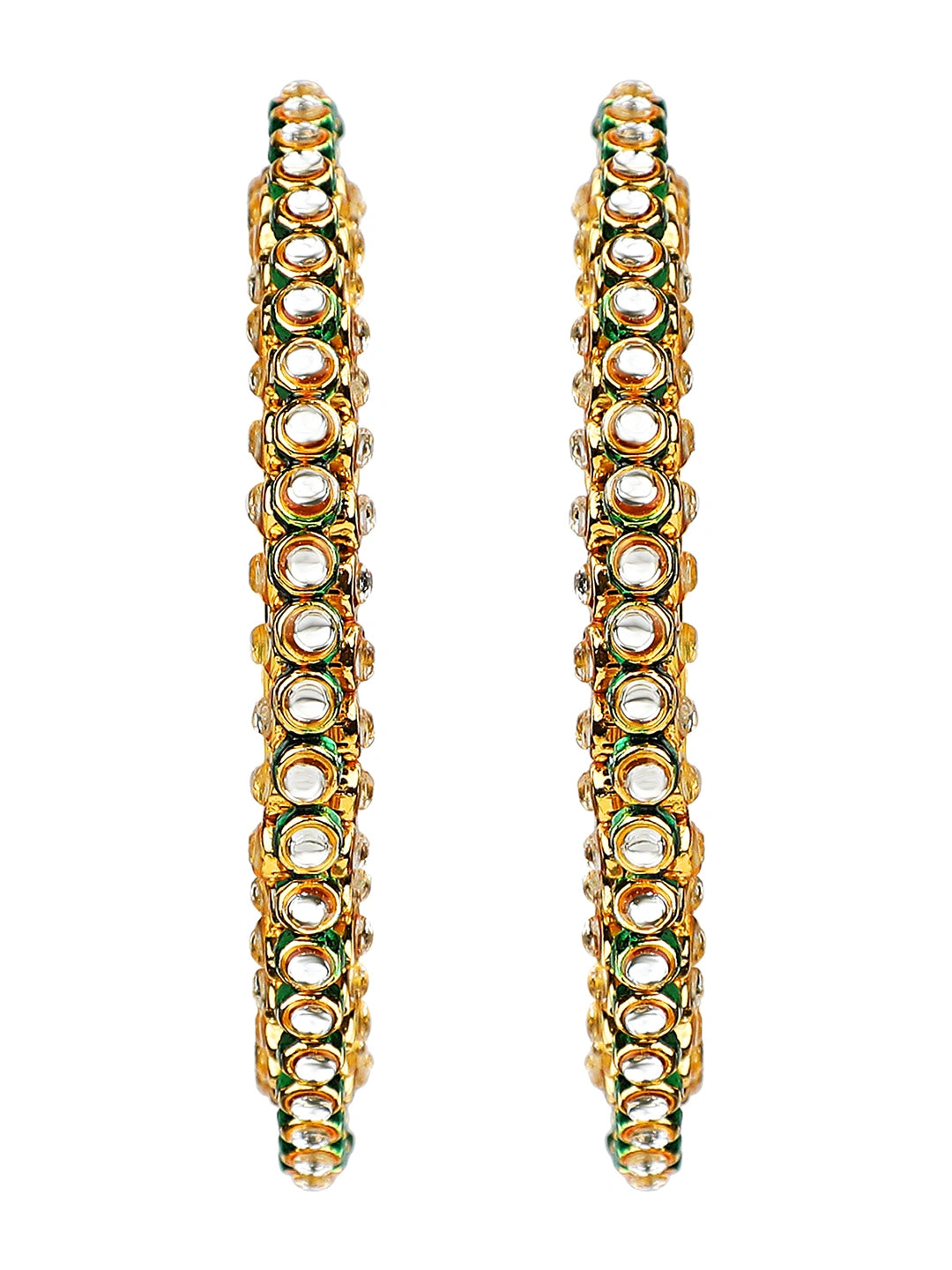 Rajputi Gold Plated Kundan 2Pc Bangle Kada