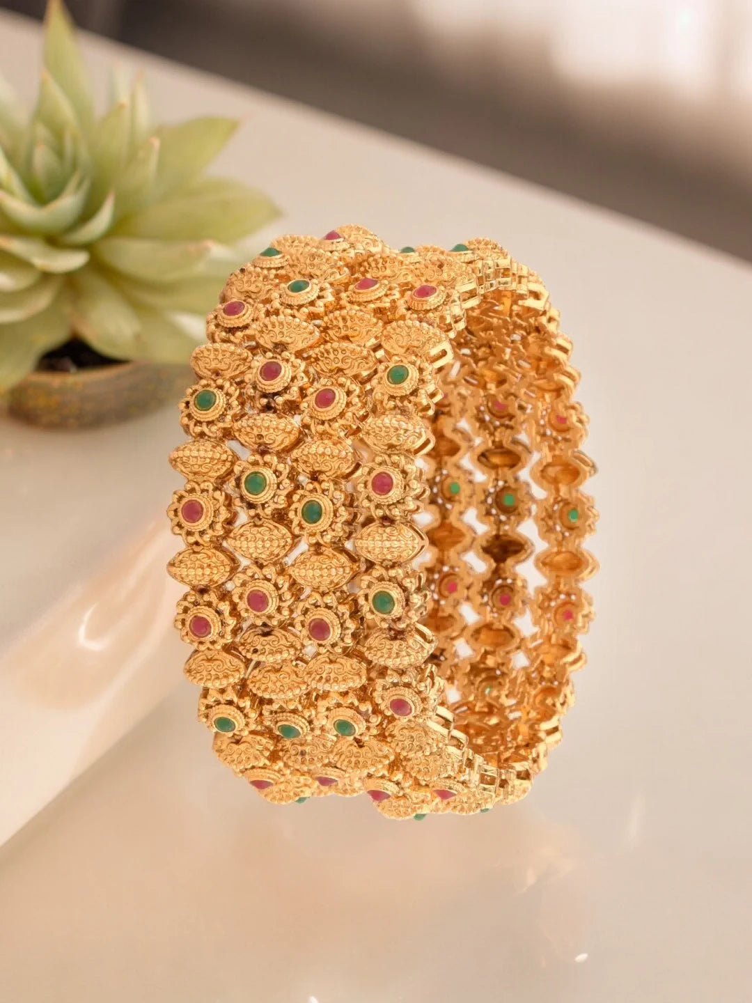 Gold Plated 4 Bangles
