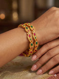 Paisley Polki Gold Plated 2pc Kada Bangle
