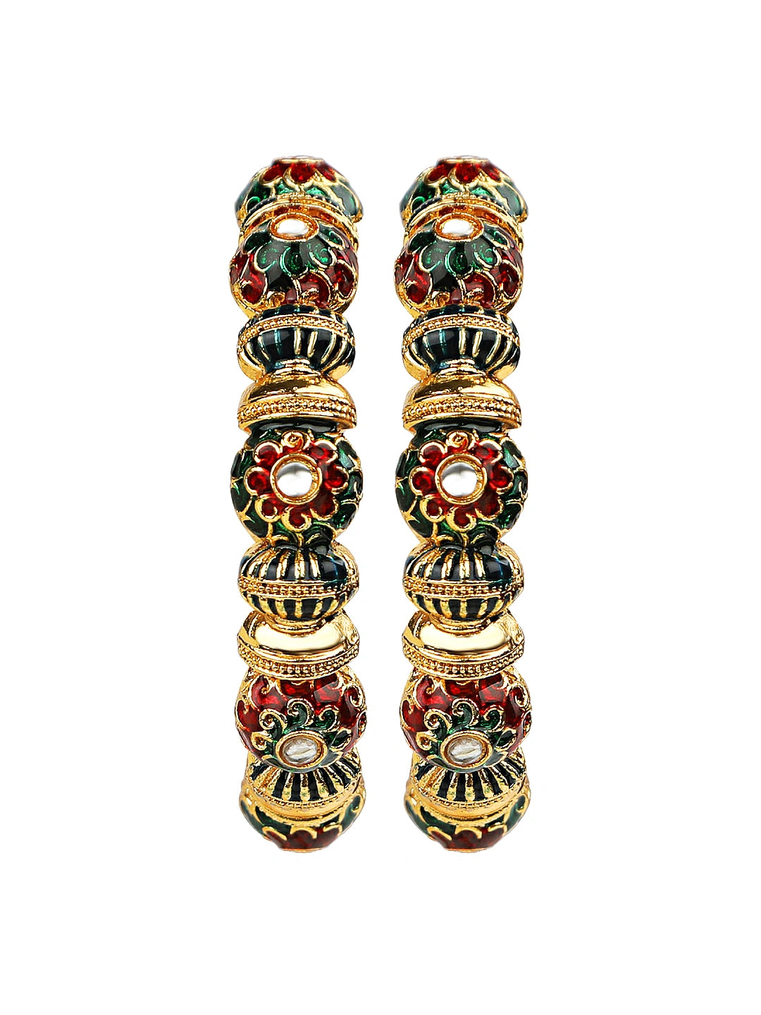 Kundan Meenakari 2Pc Multicolor Bangle kada