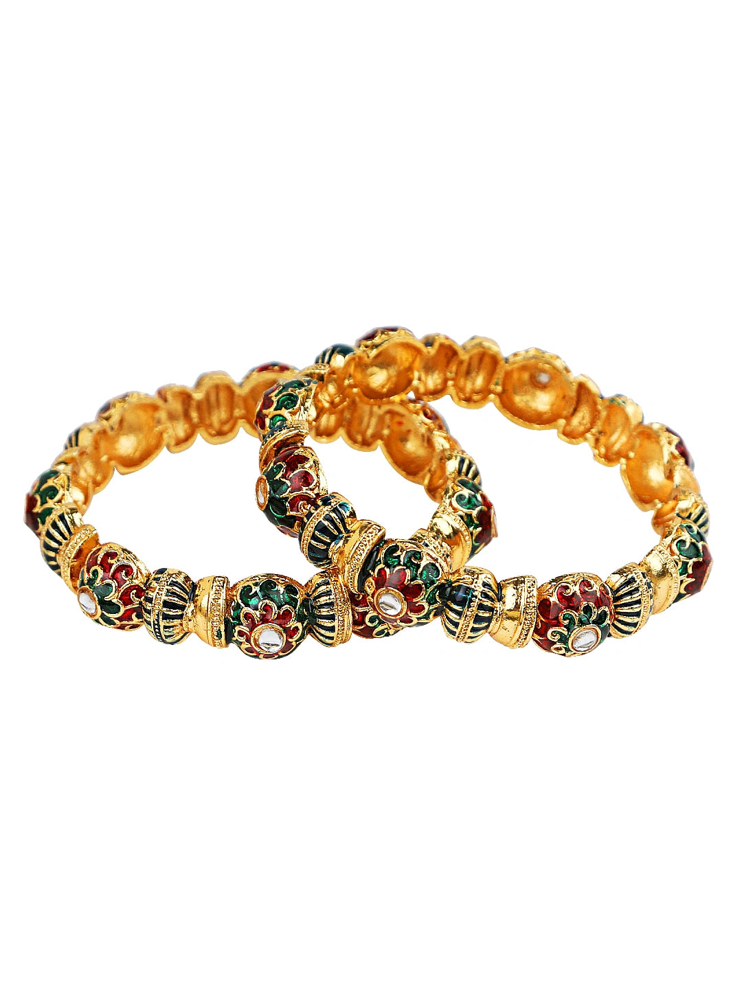 Kundan Meenakari 2Pc Multicolor Bangle kada