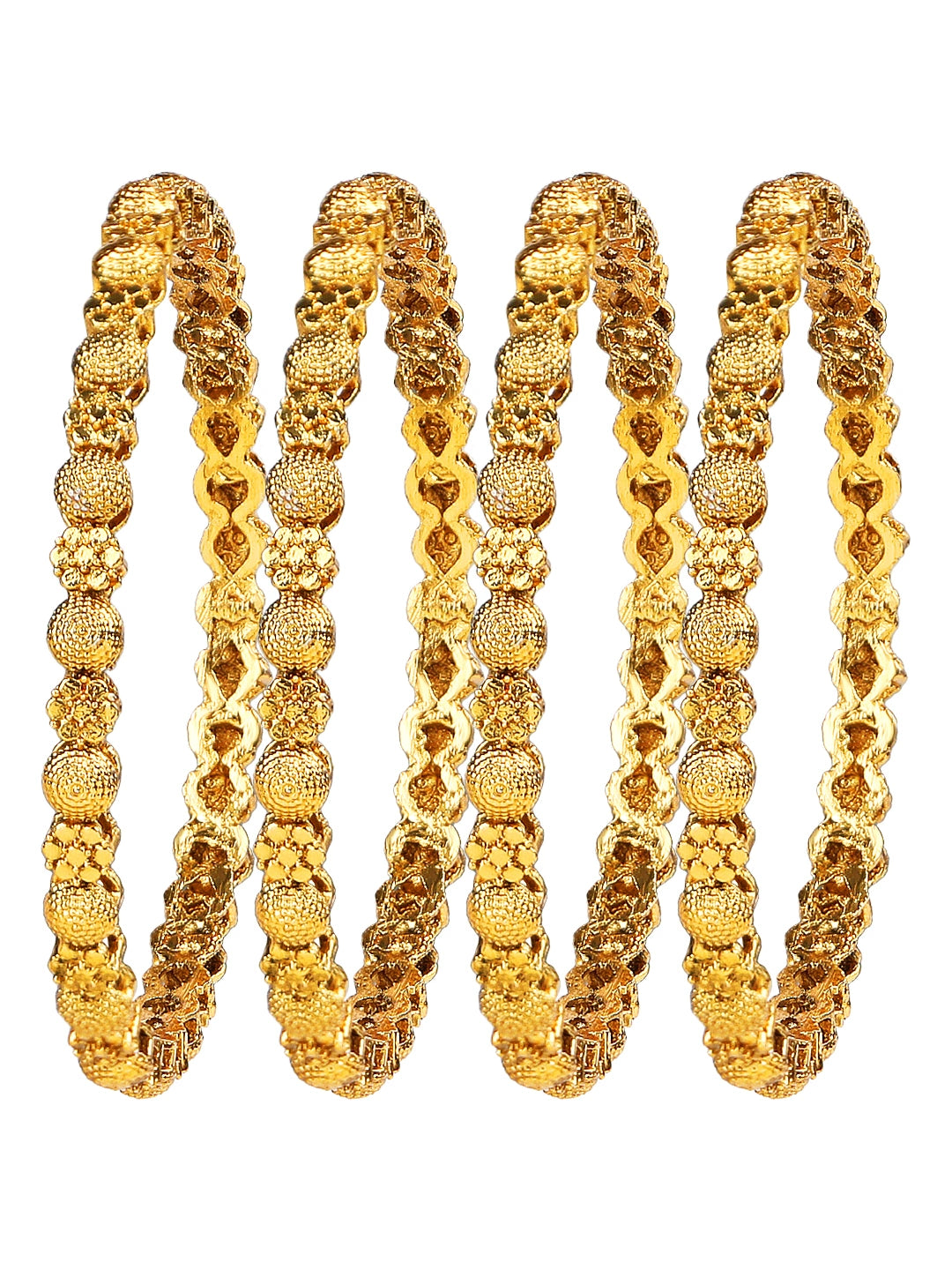 Gold Plated 4Pc Sleek Bangle