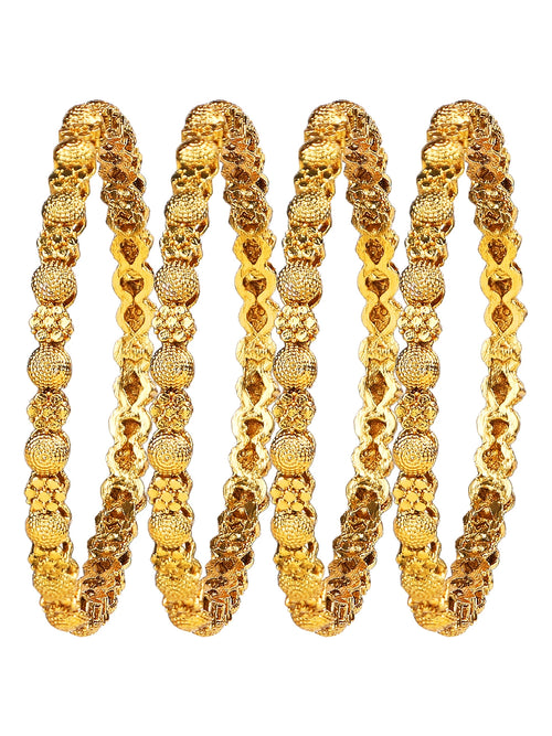 Gold Plated 4Pc Sleek Bangle