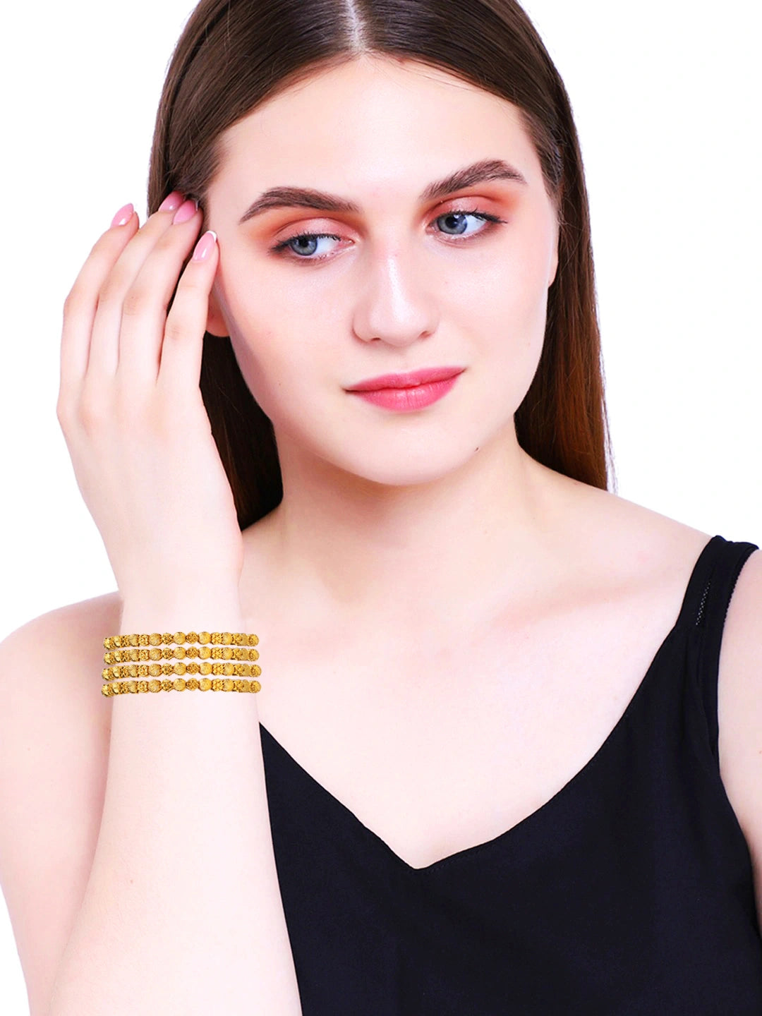 Gold Plated 4Pc Sleek Bangle