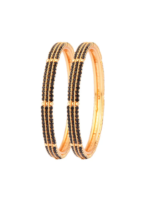Gold plated Black Bangles