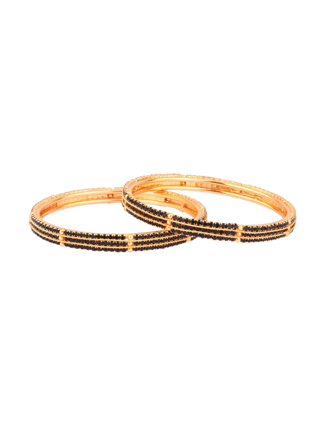 Gold plated Black Bangles