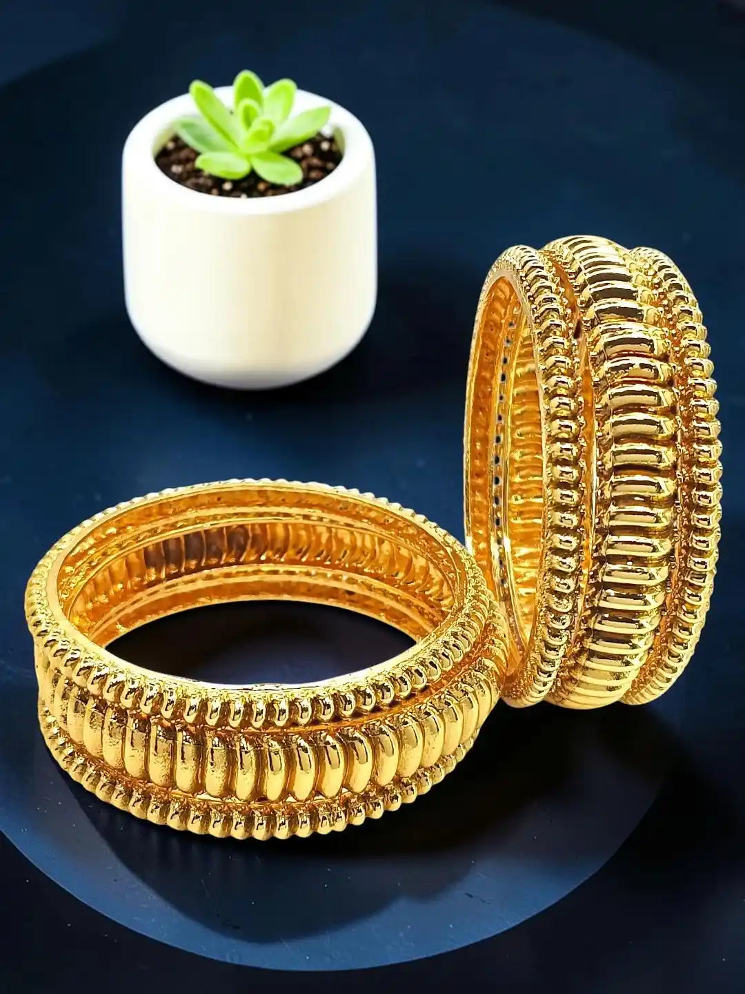 Set Of 6 Gold Plated Shindeshahi Tode Style Bangle set