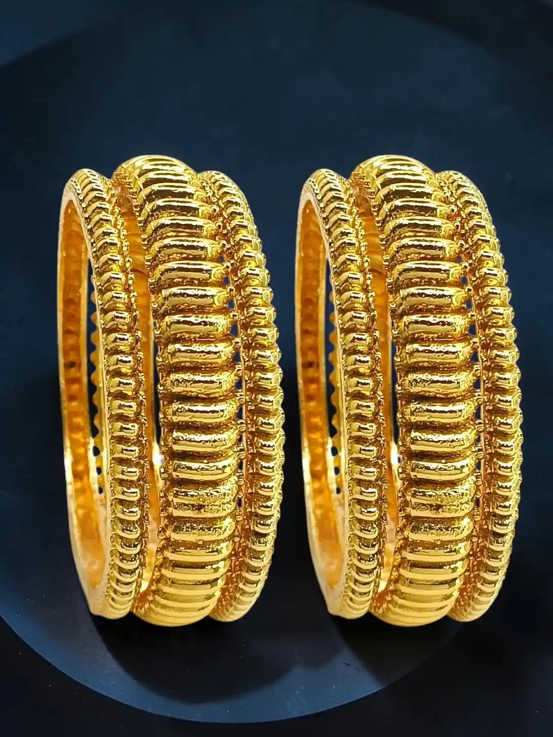 Set Of 6 Gold Plated Shindeshahi Tode Style Bangle set