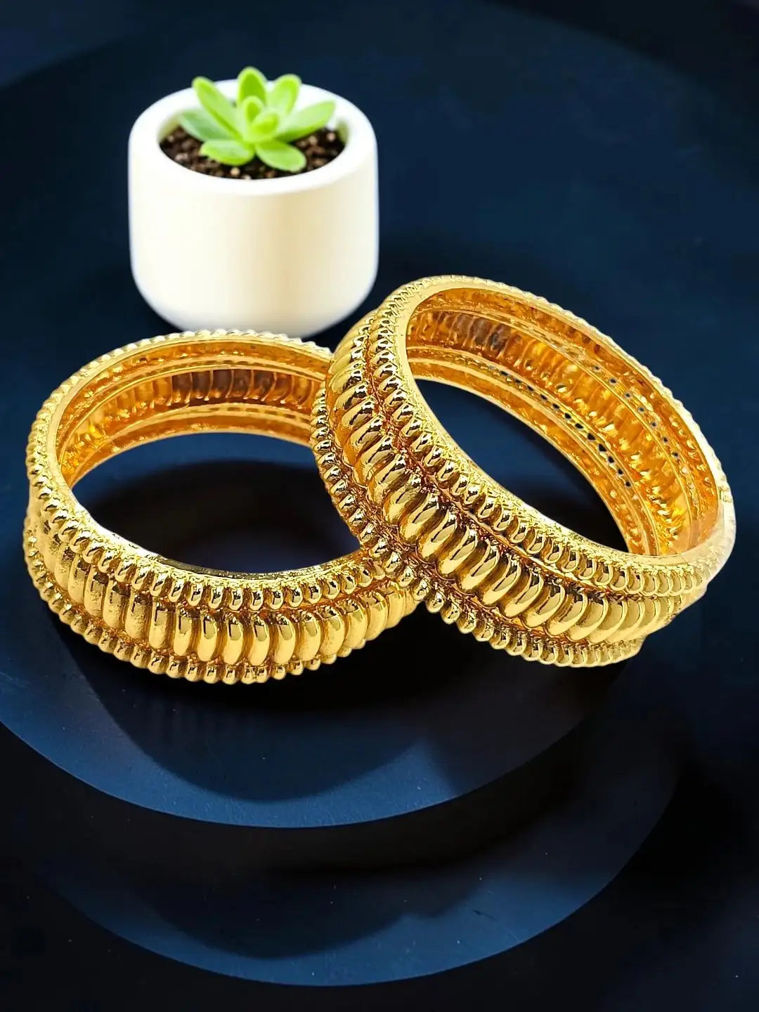 Set Of 6 Gold Plated Shindeshahi Tode Style Bangle set