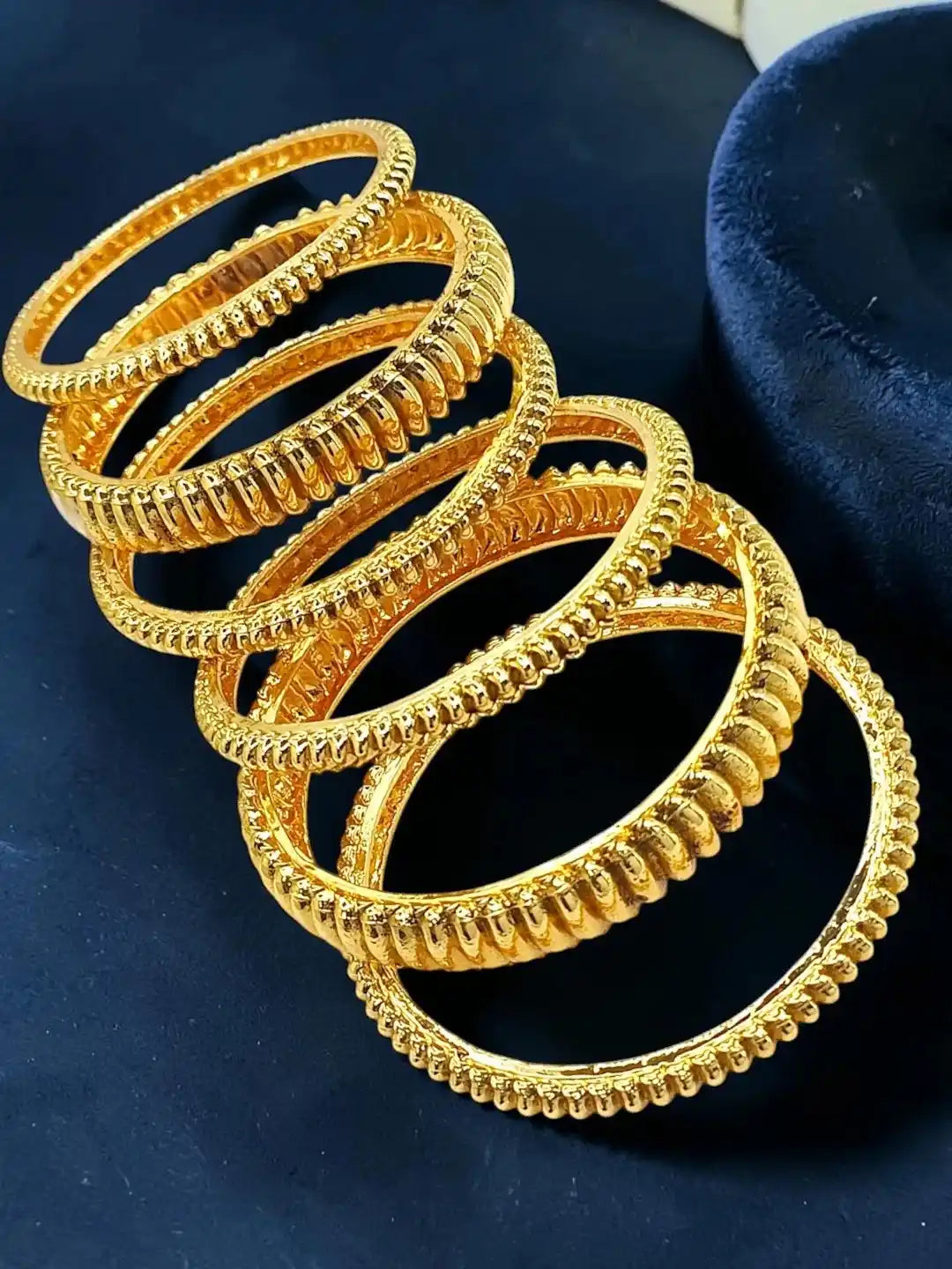 Set Of 6 Gold Plated Shindeshahi Tode Style Bangle set