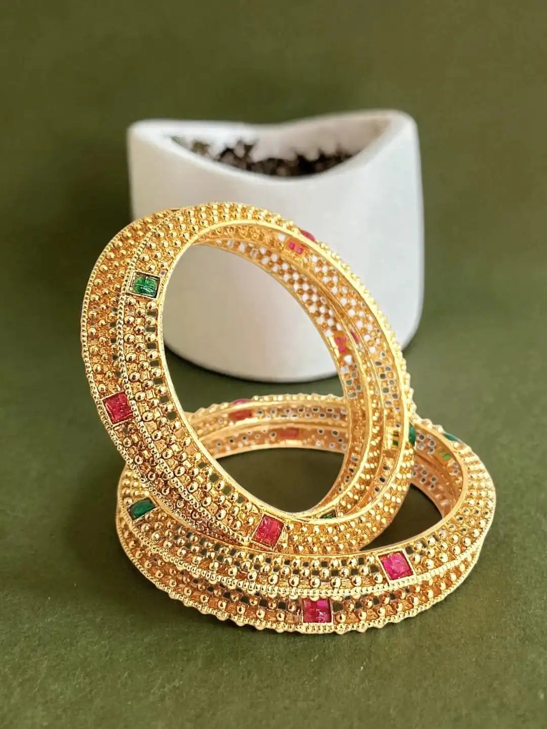 Set Of 4 Gold Plated Thushi Style Bangles