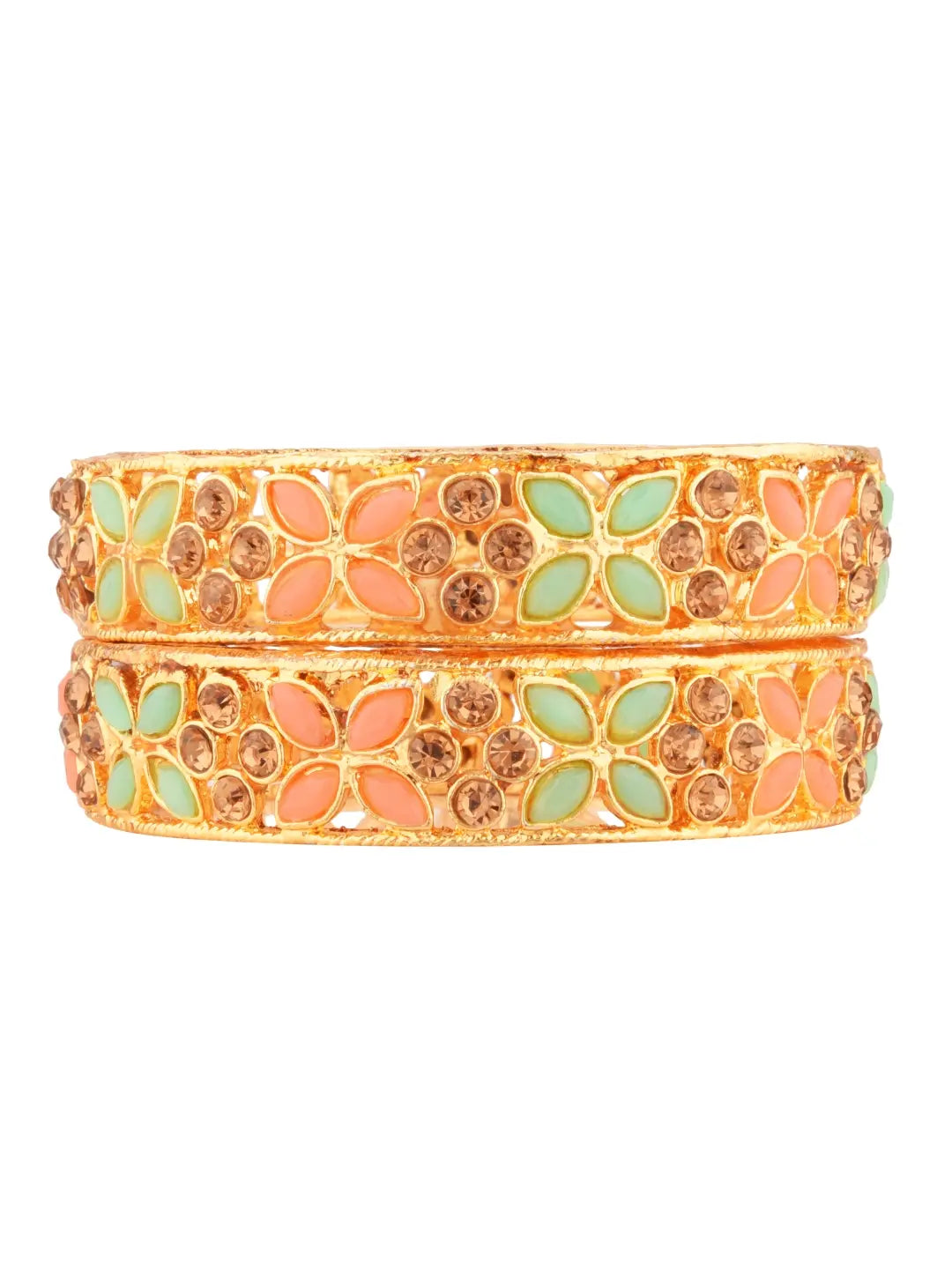 CZ-Studded Gold Plated Bangles in Kite Design