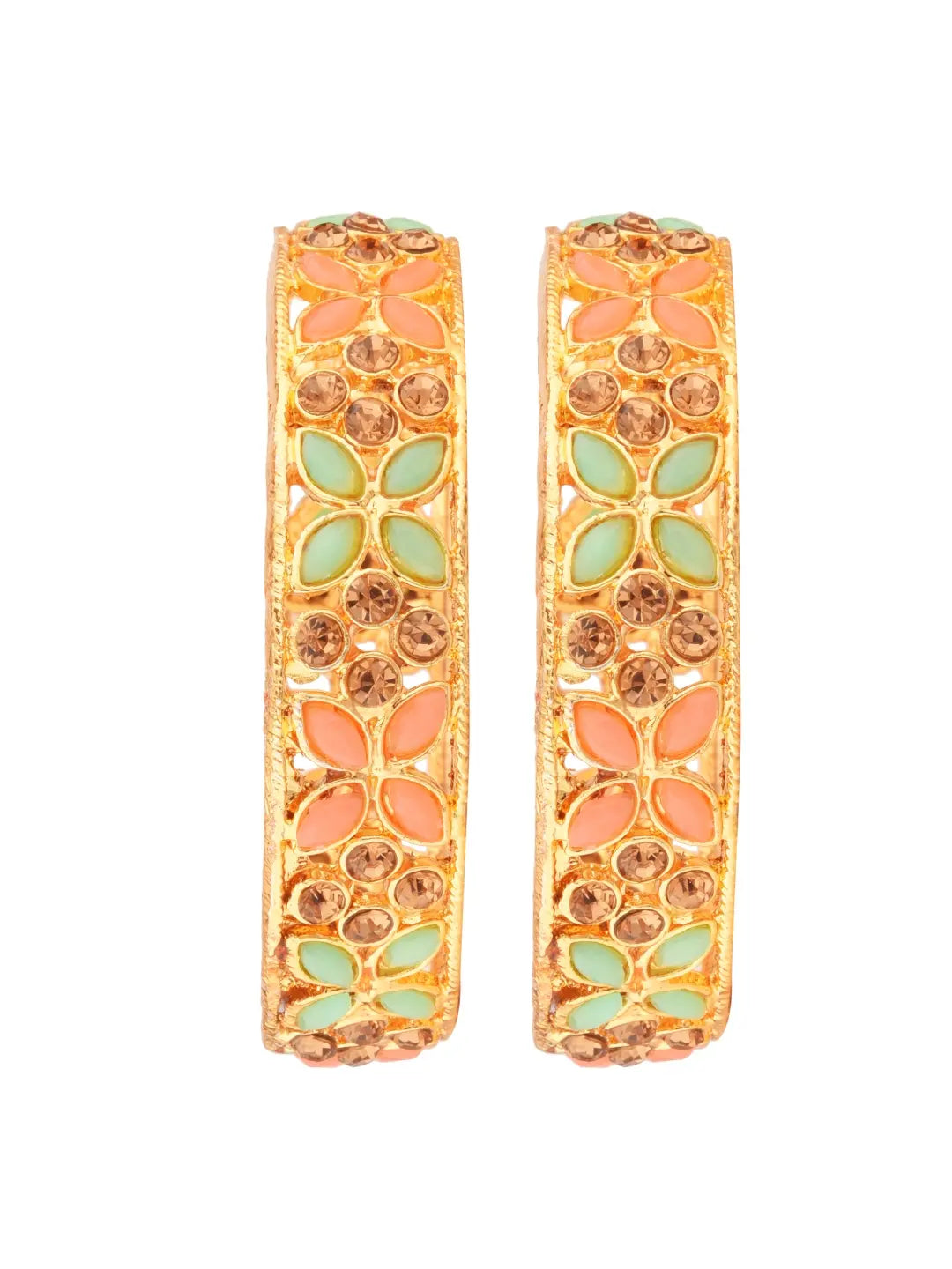 CZ-Studded Gold Plated Bangles in Kite Design