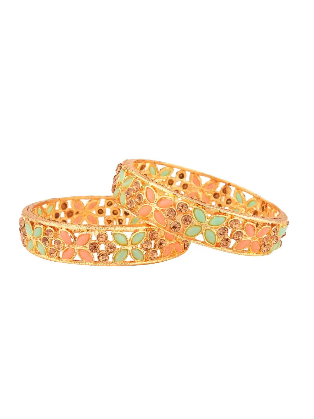 CZ-Studded Gold Plated Bangles in Kite Design