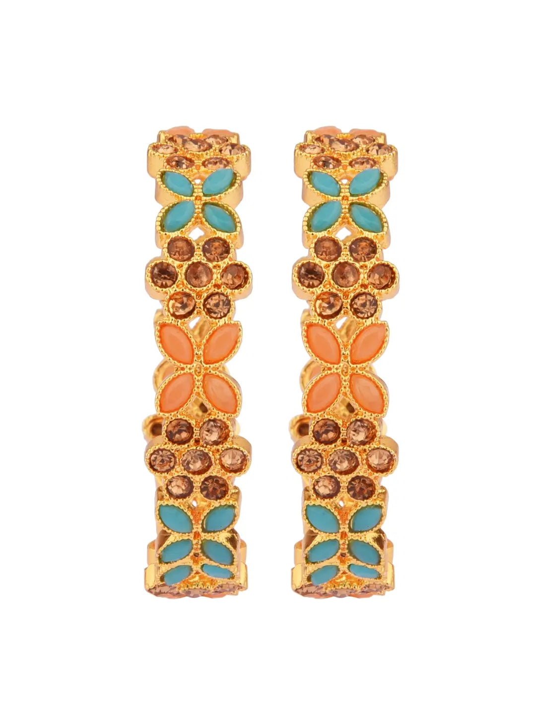 CZ-Studded Gold Plated Bangles