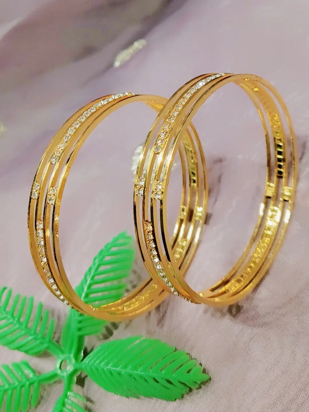 Set Of 2 Gold Plated Light Bangle