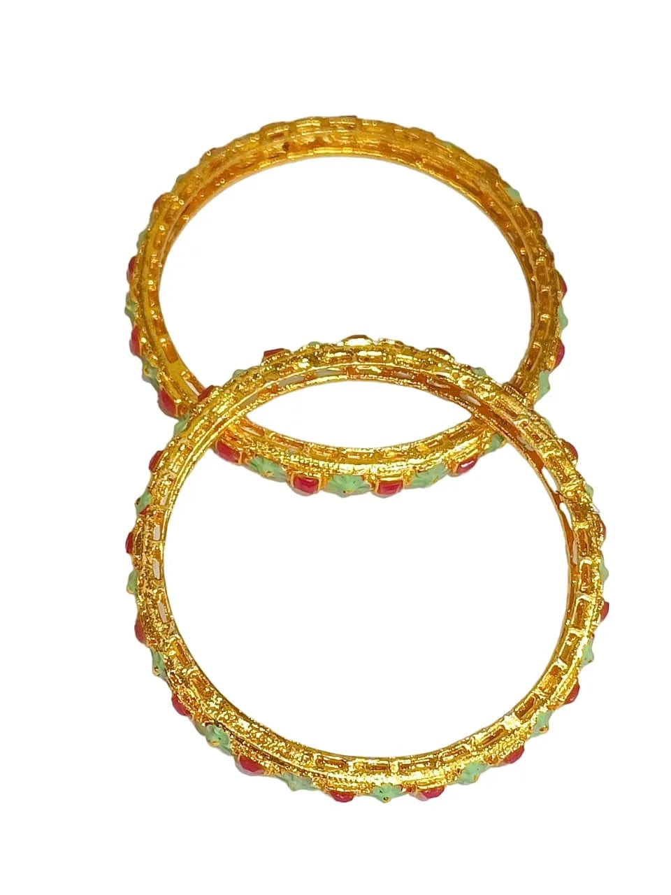 Multi Meenakari Gold Plated 4 PC Kada Bangles