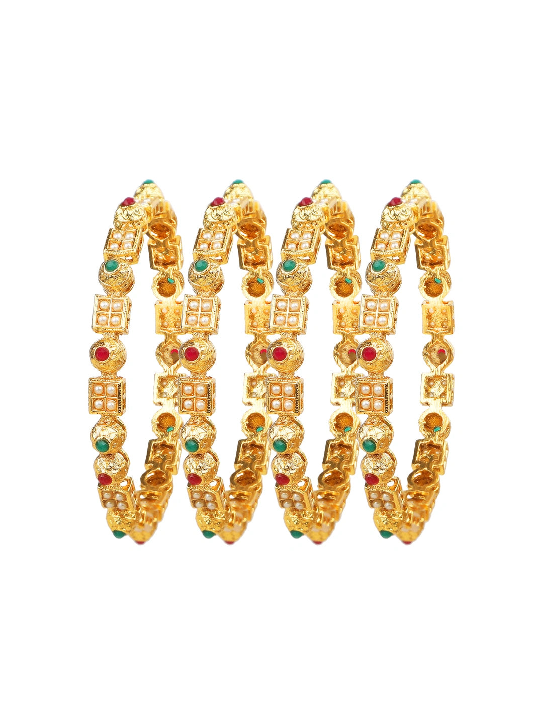 Gold Plated Traditional 4Pc Bangle