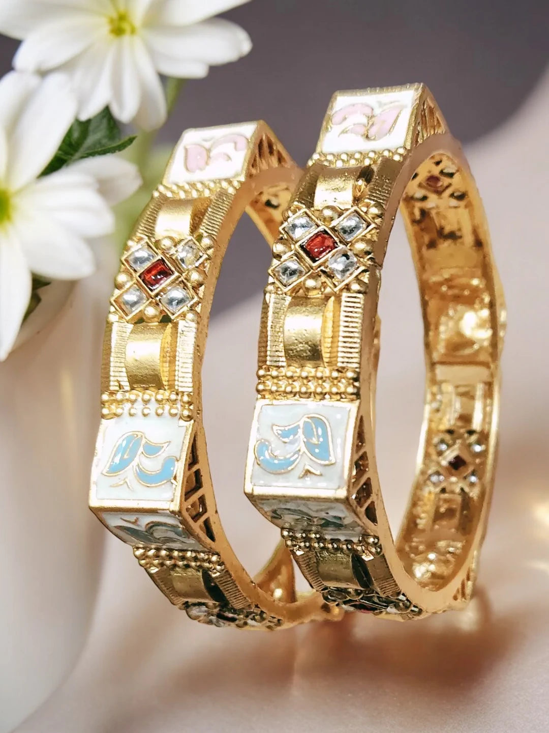 Meenakari Square Bangles