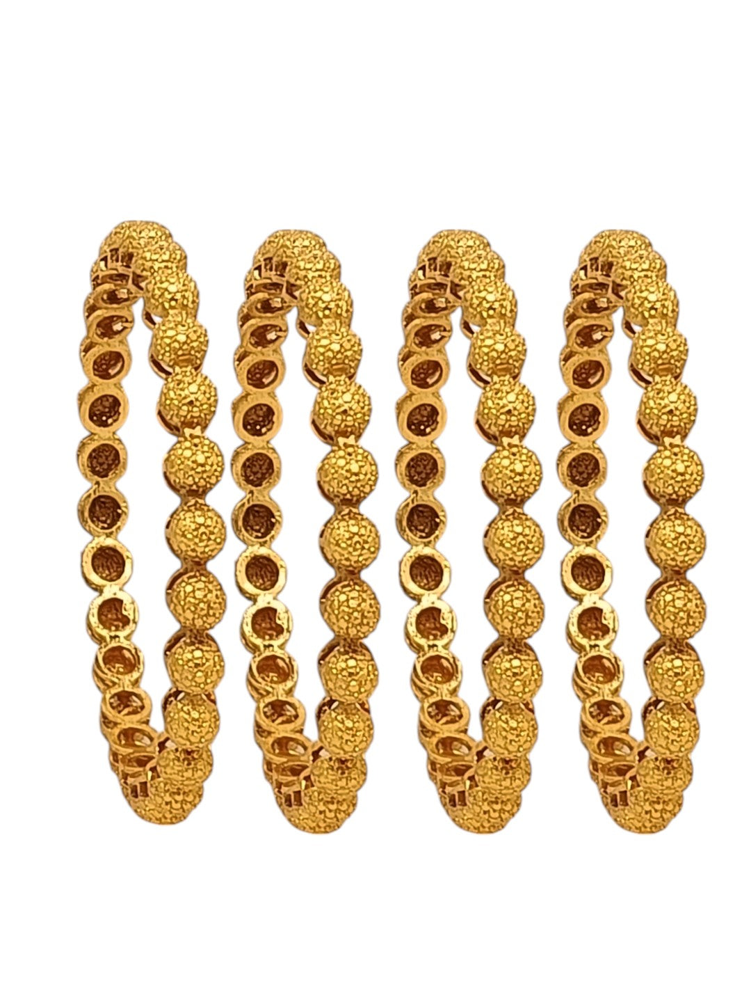 Set Of 4 Gold Plated Ball Design Bangles Set