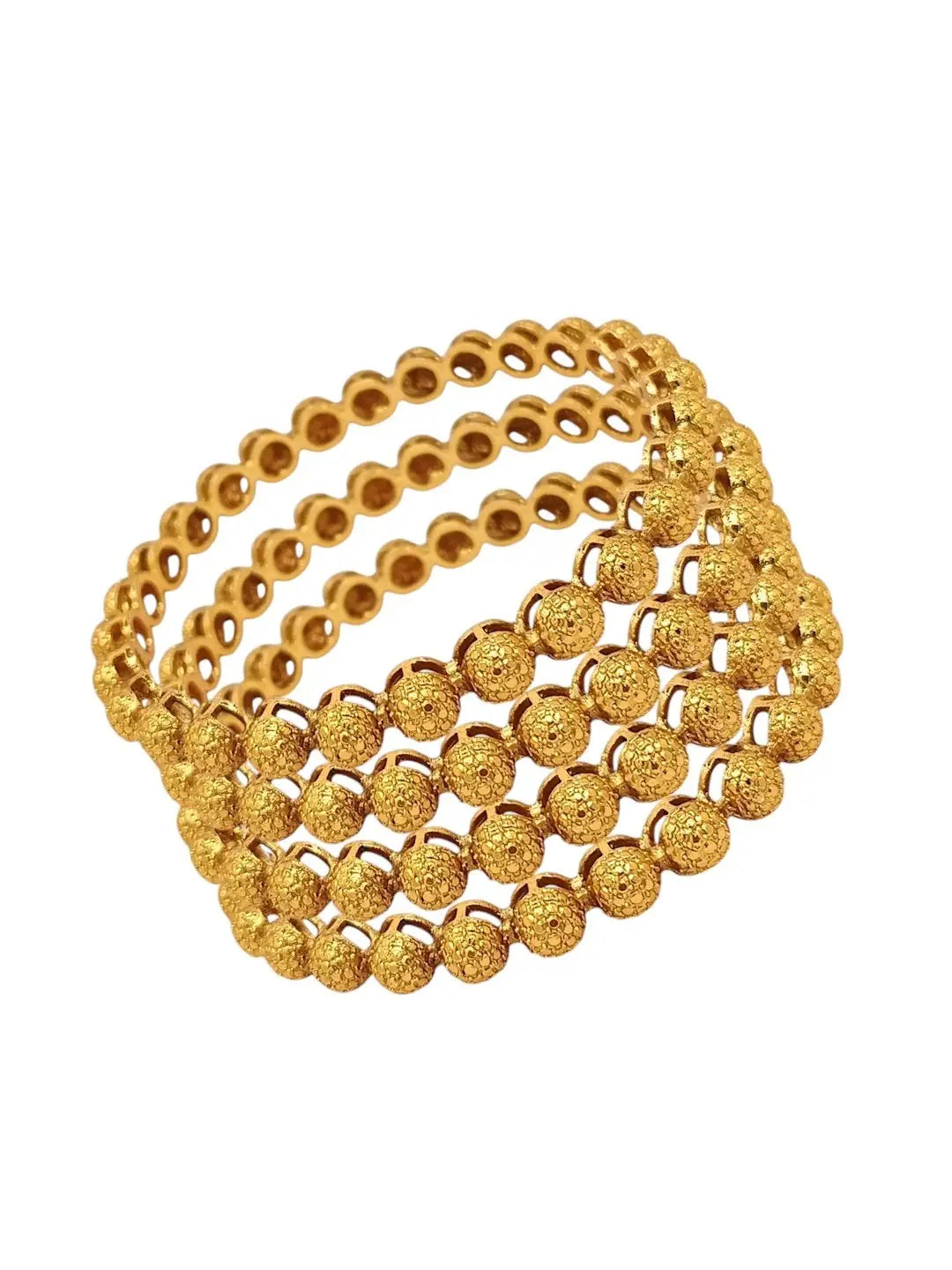 Set Of 4 Gold Plated Ball Design Bangles Set