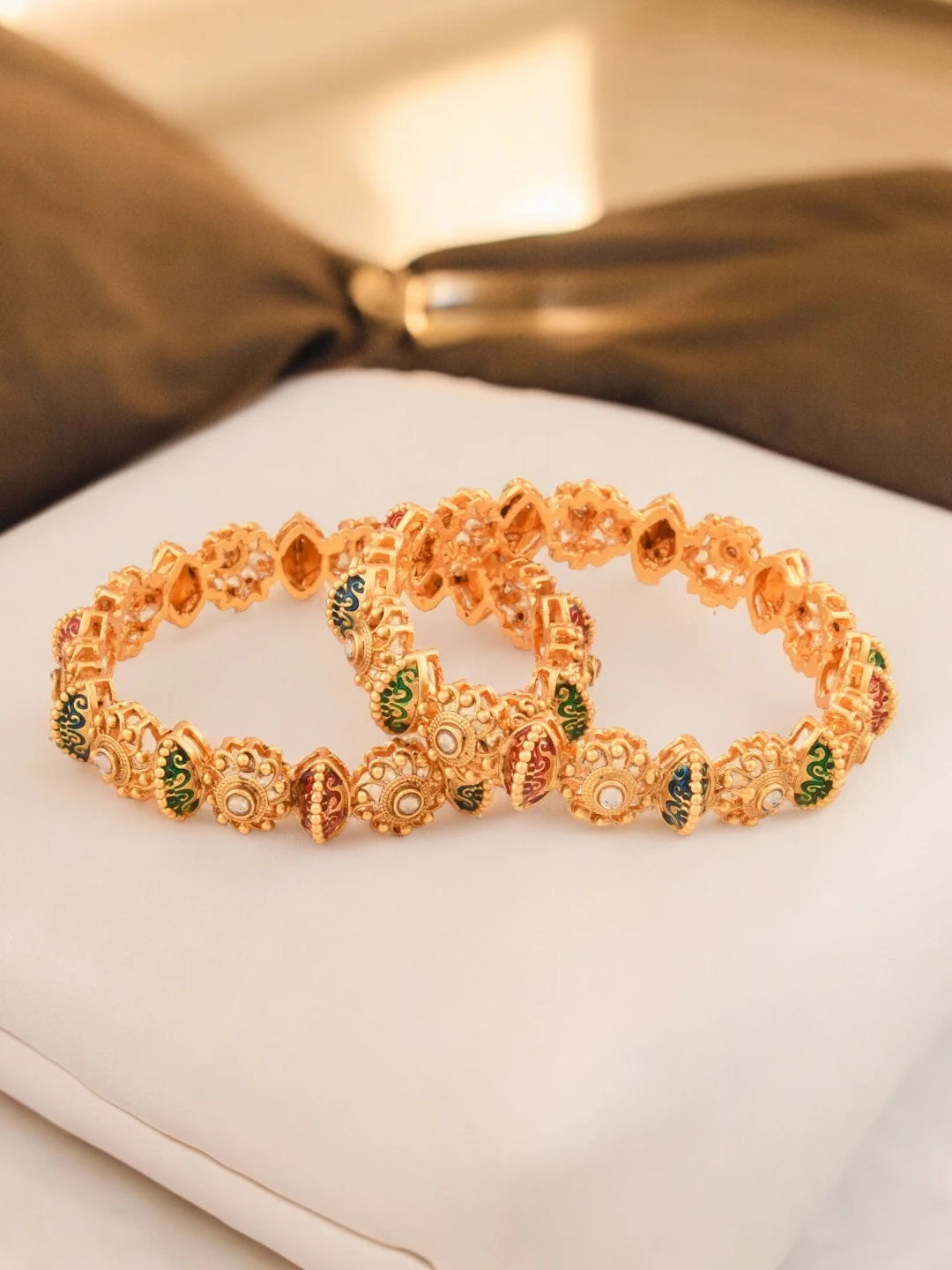Gold Plated Meenakari Bangles