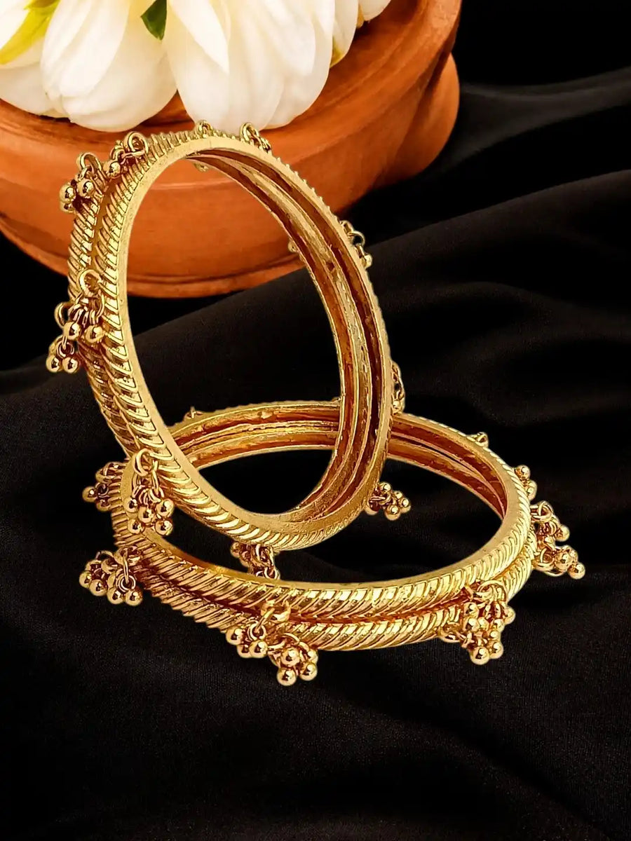 Gold Plated Set Of 4 Kashmiri Ghungroo Bangles