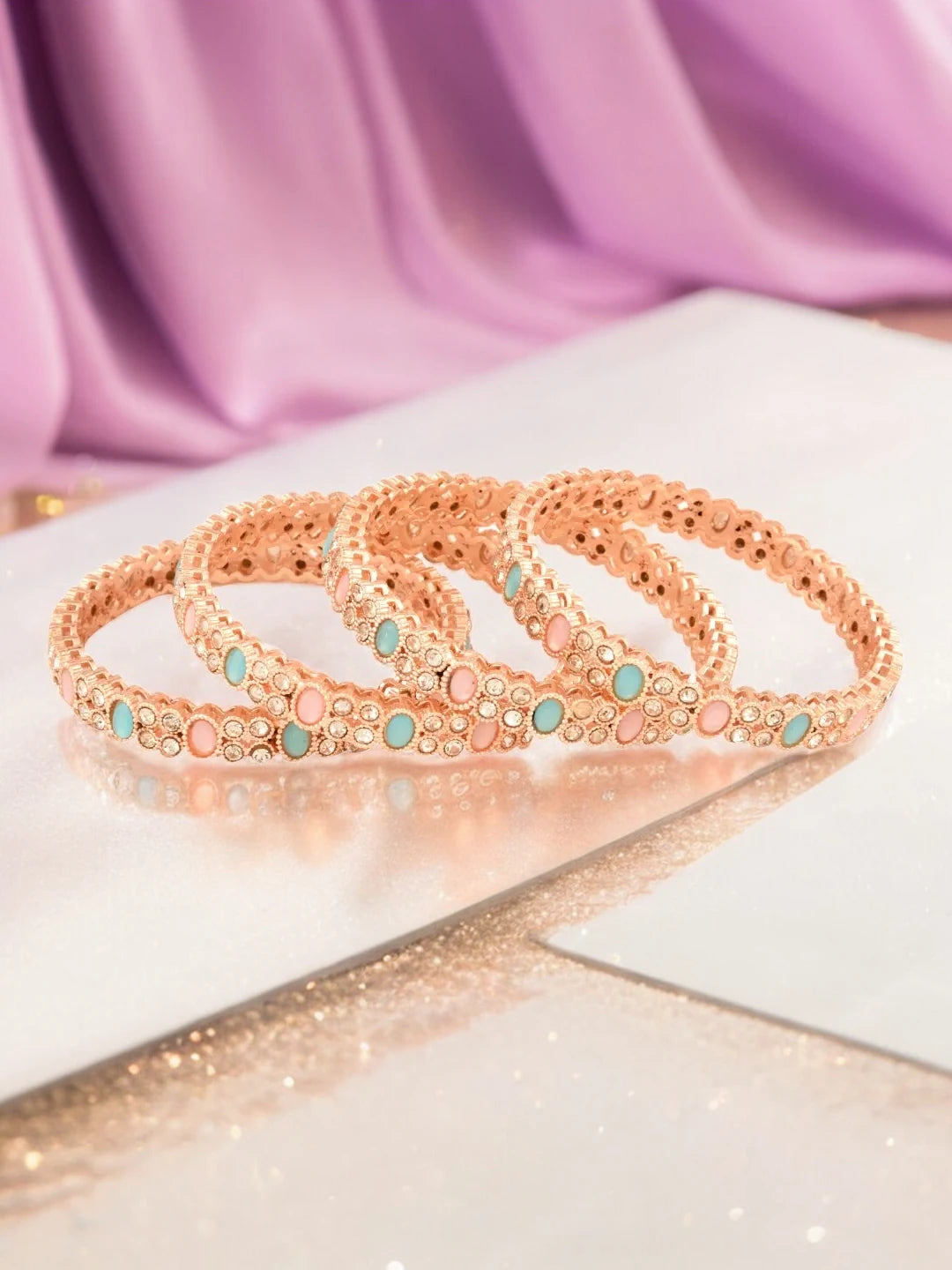 Gold Plated Pastel Bangles