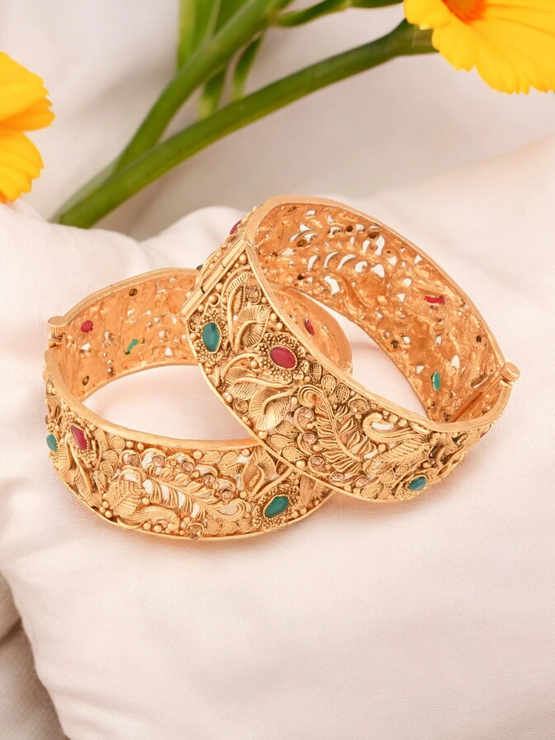Gold Plated Kada Bangles