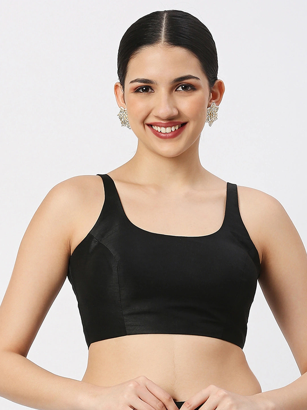 Chic Ebony Sleeveless Blouse