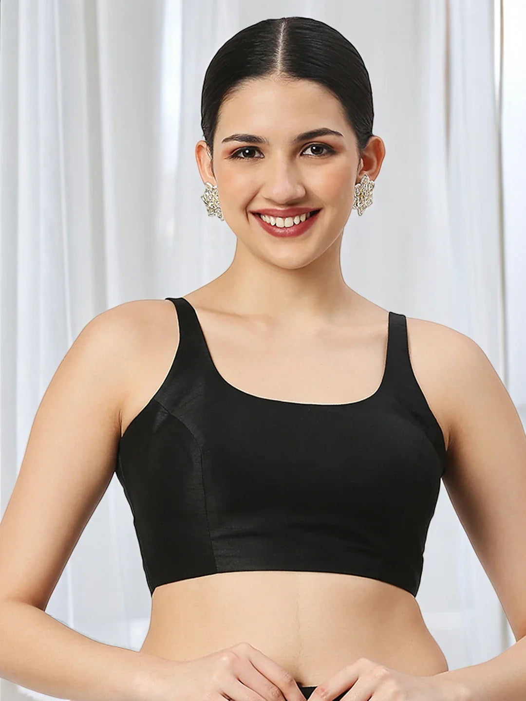 Chic Ebony Sleeveless Blouse