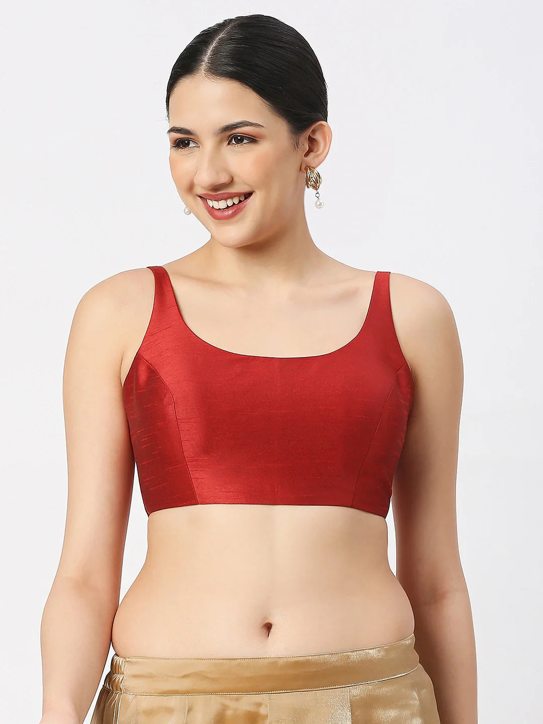 Burgundy Maroon Silk Blouse