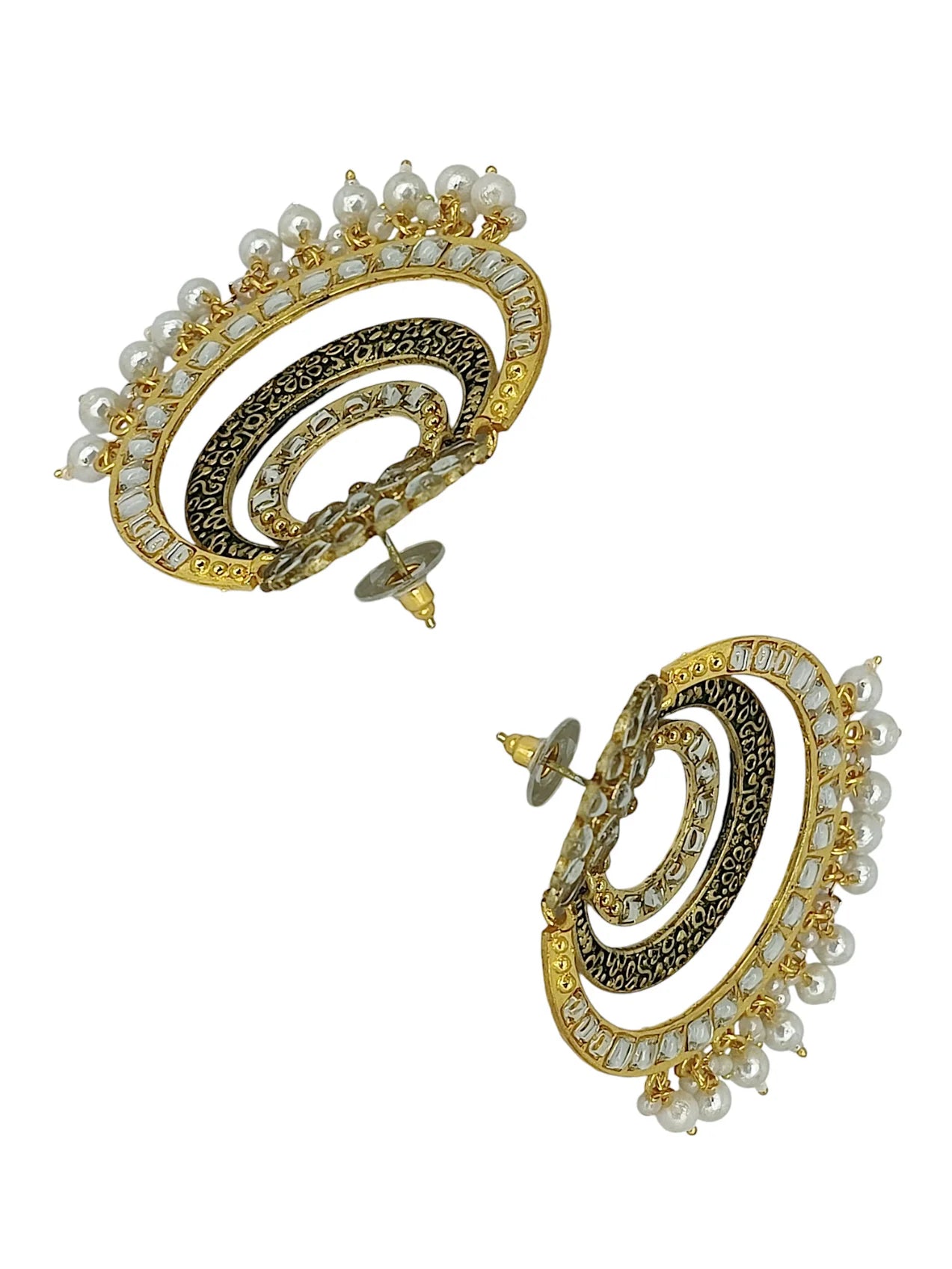 Gold Plated Kundan Chandbali Earrings