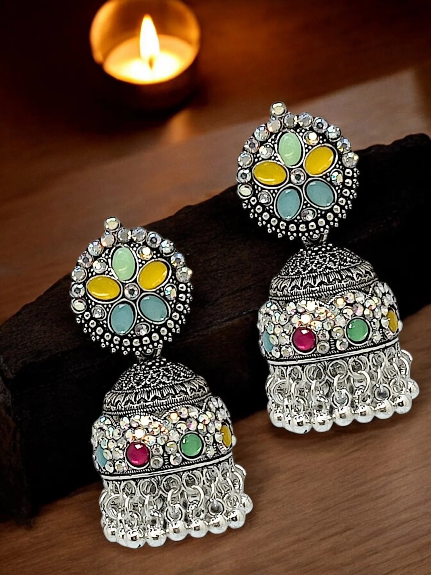 Silver Jhumka Earrings